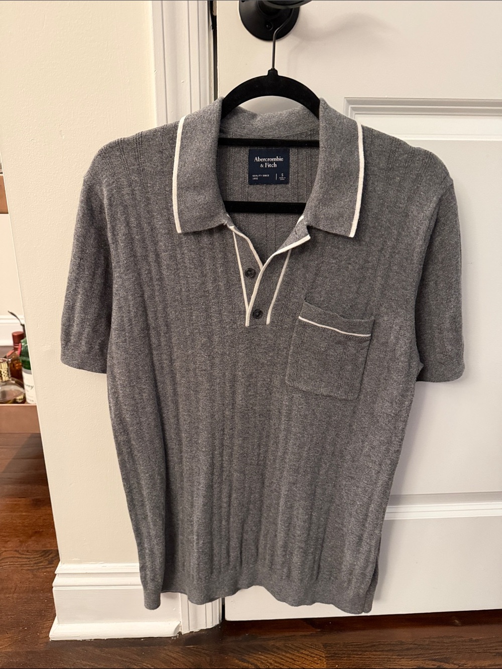 Abercrombie & Fitch Gray Polo with White Trim